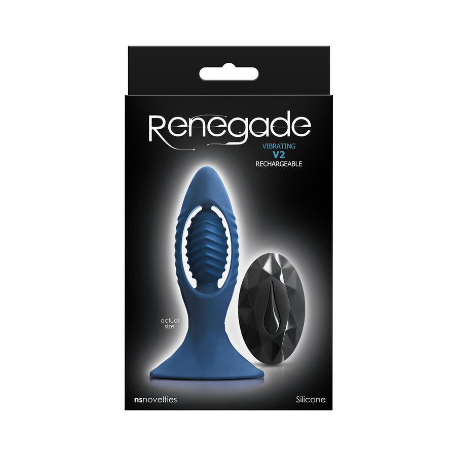 Renegade V2 Rechargeable Anal Plug With Remote - Blue
