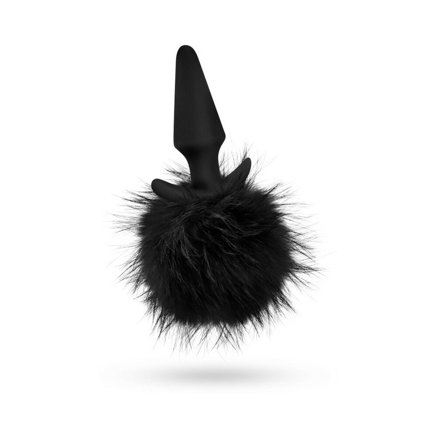 Blush Anal Adventures Platinum Rabbit Tail Plug - Black