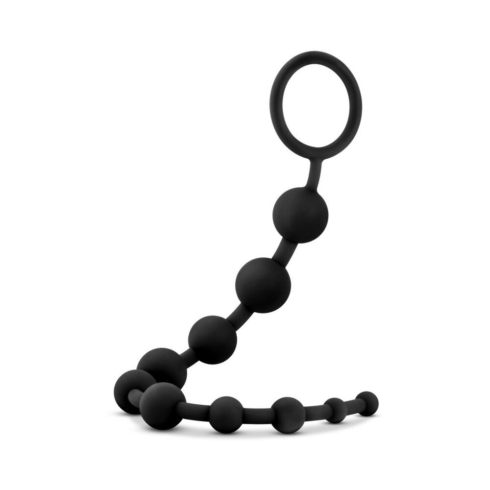 Anal Adventures Platinum Silicone 10 Anal Beads - Black