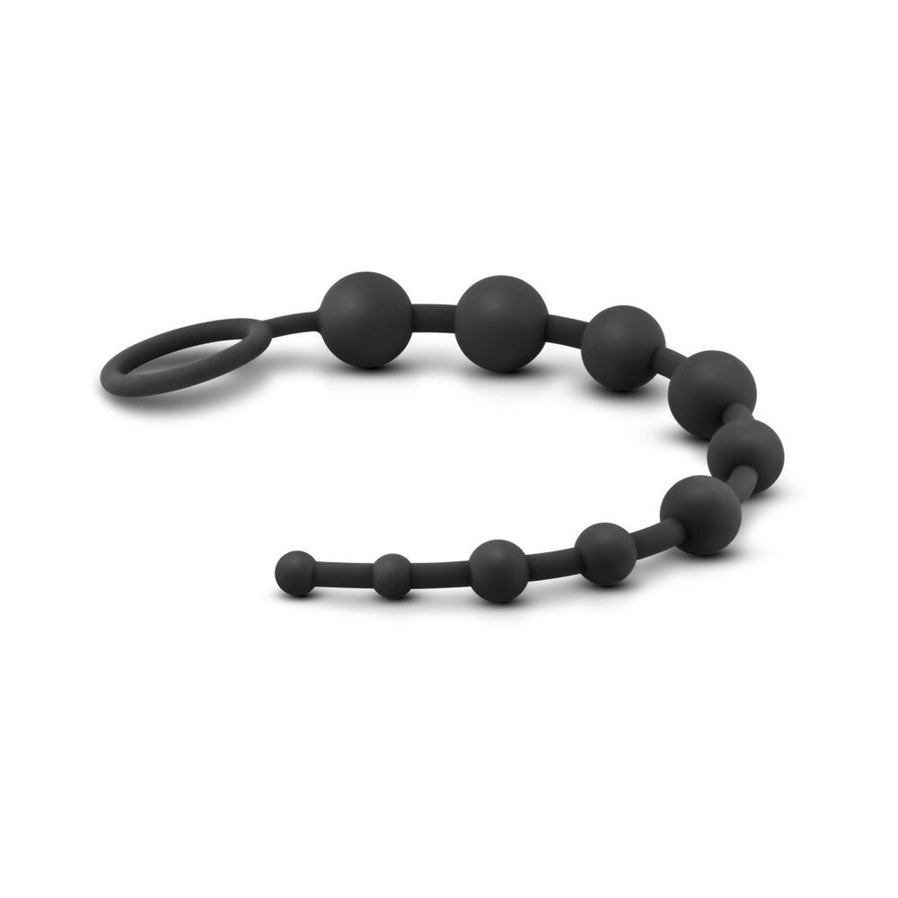 Anal Adventures Platinum Silicone 10 Anal Beads - Black