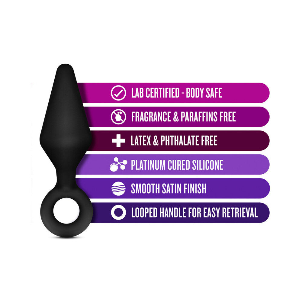 Anal Adventures Platinum Silicone Loop Plug Kit - Black
