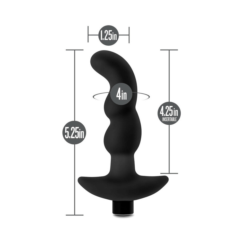Anal Adventures Platinum Silicone Vibrating Prostate Massager 03 - Black