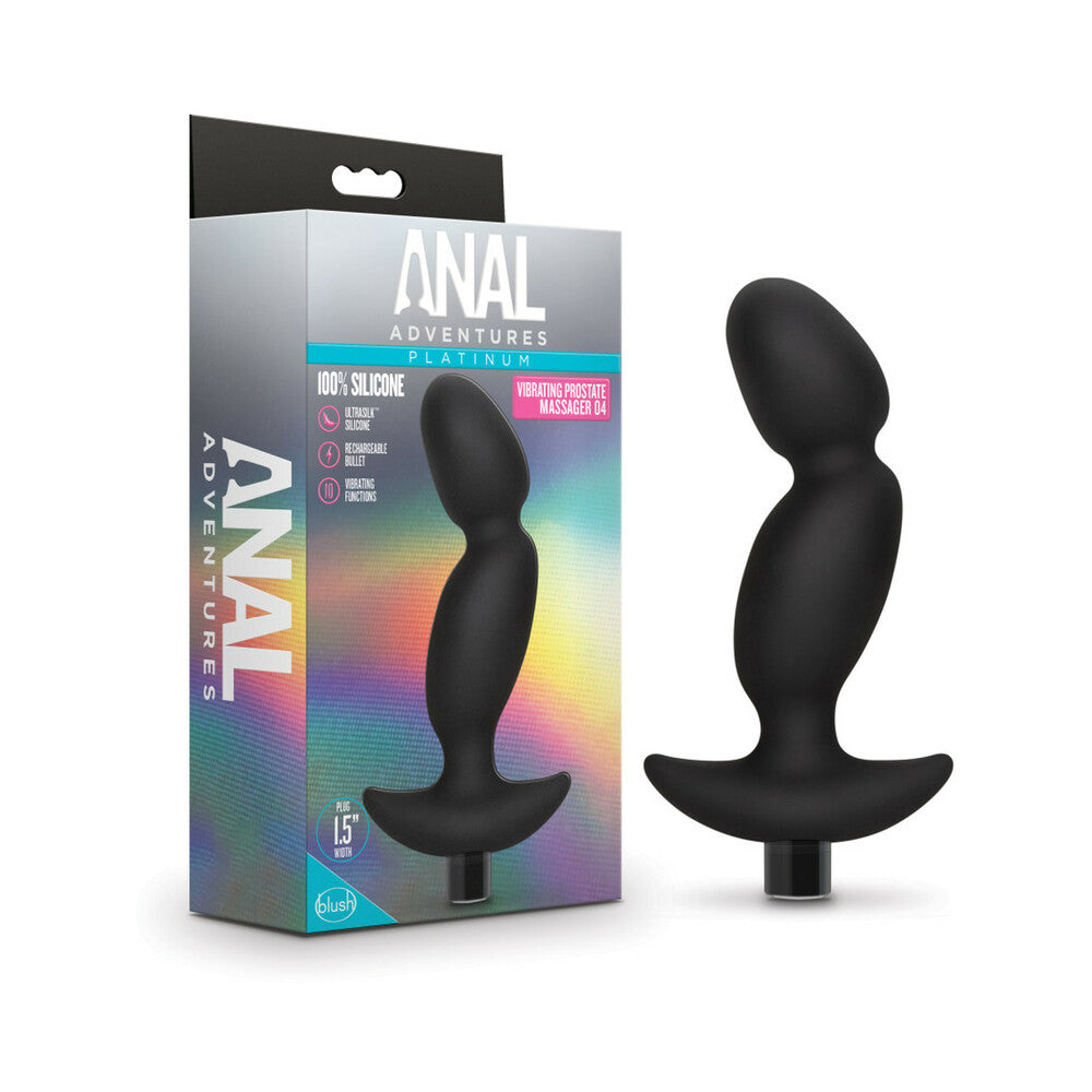 Anal Adventures Platinum Silicone Vibrating Prostate Massager 04 - Black