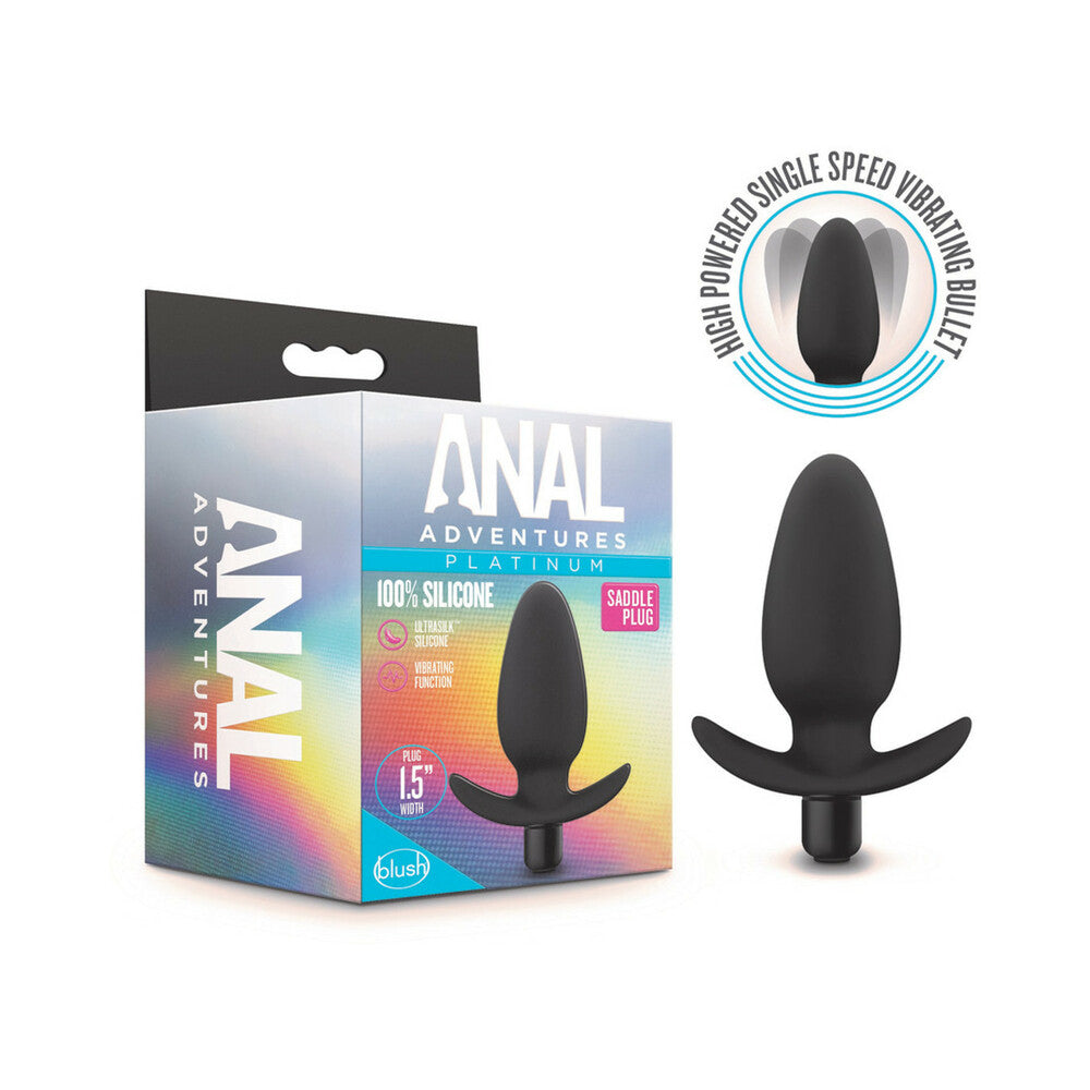 Anal Adventures Platinum Silicone Saddle Plug - Black