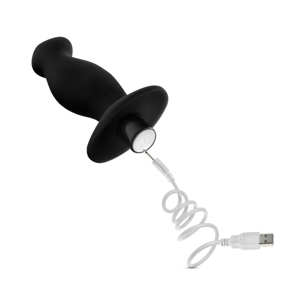 Anal Adventures Platinum Silicone Vibrating Prostate Massager 02 -Black