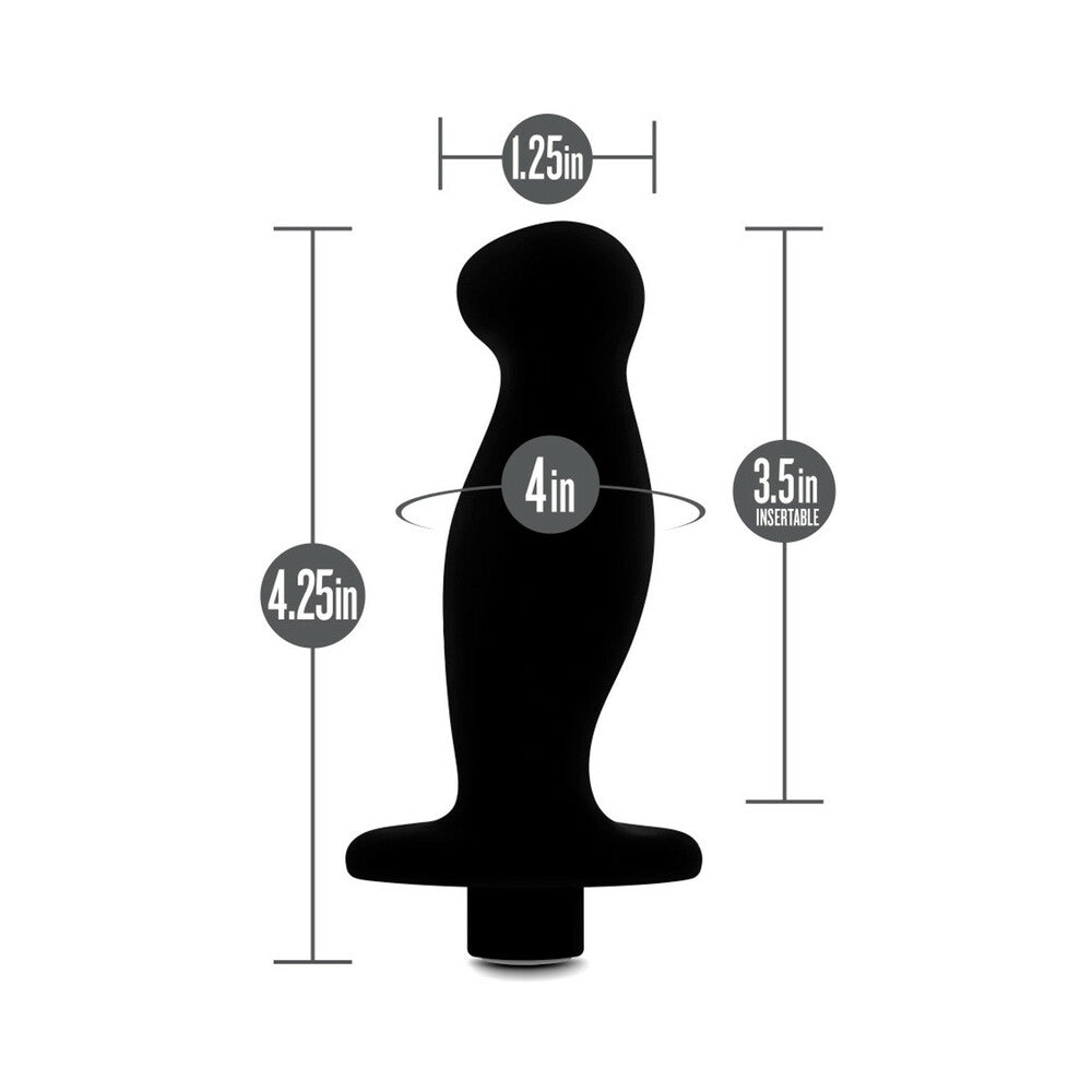 Anal Adventures Platinum Silicone Vibrating Prostate Massager 02 -Black