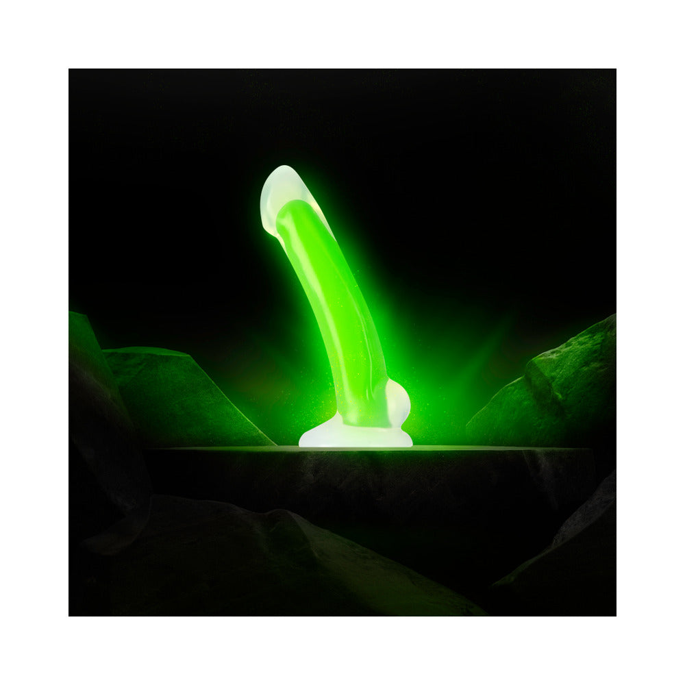 Neo Elite - Glow-In-The-Dark Omnia - 7-Inch Silicone Dual-Density Dildo - Neon Green