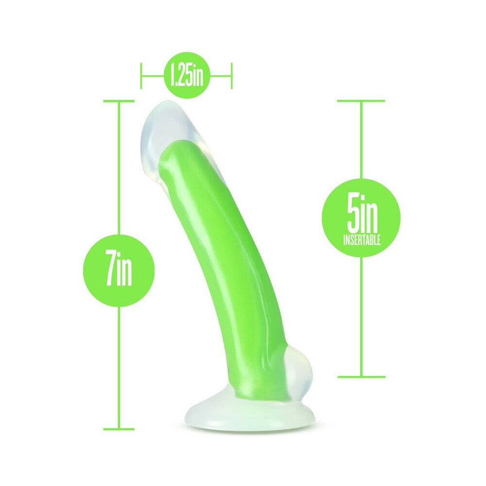 Neo Elite - Glow-In-The-Dark Omnia - 7-Inch Silicone Dual-Density Dildo - Neon Green