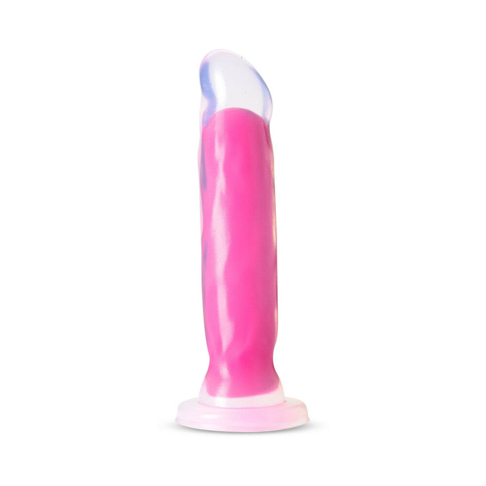 Neo Elite - Glow-In-The-Dark Marquee - 8-Inch Silicone Dual-Density Dildo - Neon Pink