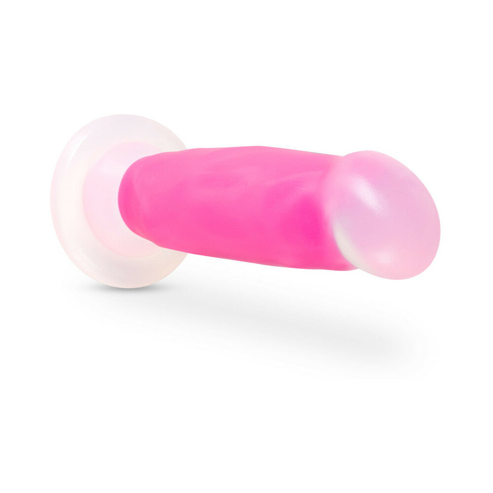 Neo Elite - Glow-In-The-Dark Marquee - 8-Inch Silicone Dual-Density Dildo - Neon Pink