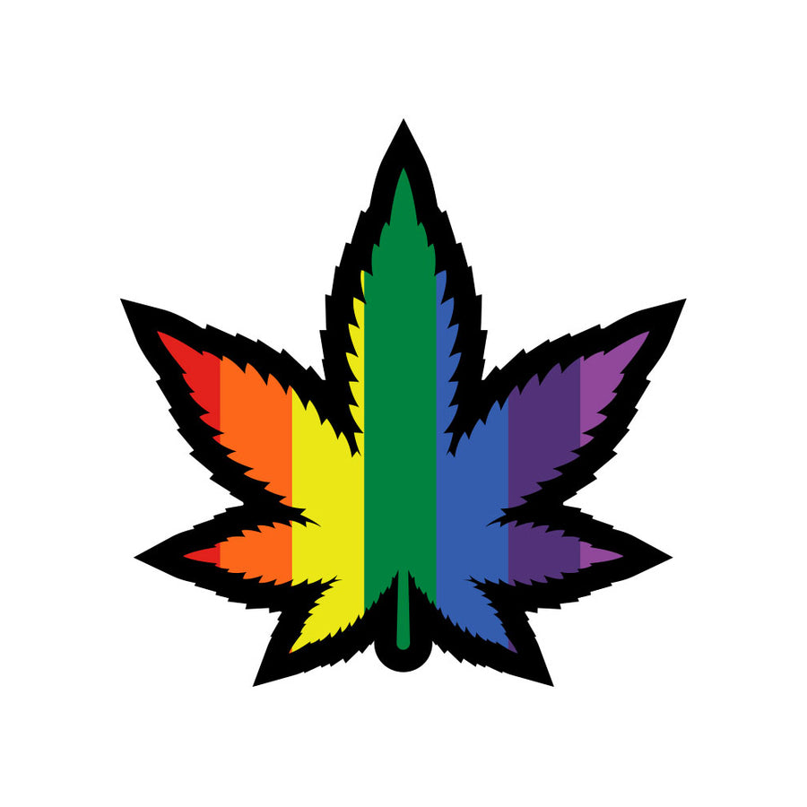 Weed Pin Rainbow Marijuana Leaf