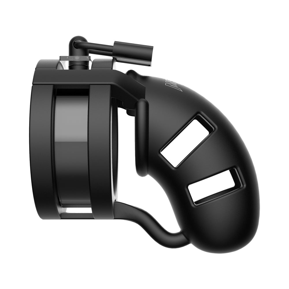 Man Cage Model 18 - Chastity - 3.5" - Silicone Cage Ballsplitter - Black