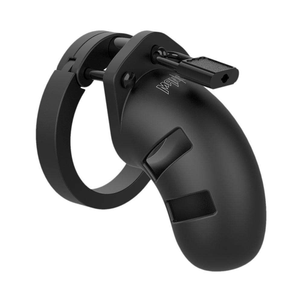 Man Cage Model 16 - Chastity - 3.5" - Silicone Cock Cage - Black