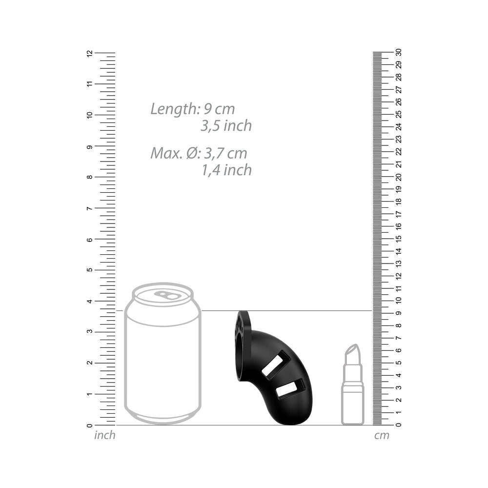 Man Cage Model 16 - Chastity - 3.5" - Silicone Cock Cage - Black