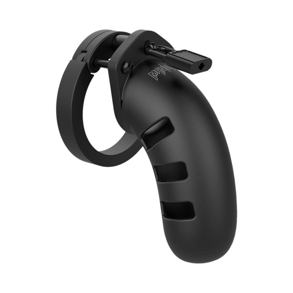 Man Cage Model 17 - Chastity - 4.5" - Silicone Cock Cage - Black
