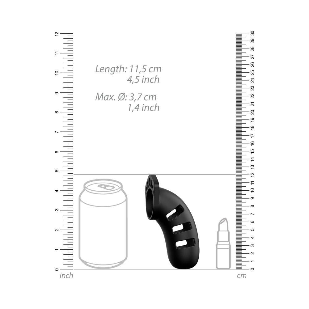 Man Cage Model 17 - Chastity - 4.5" - Silicone Cock Cage - Black