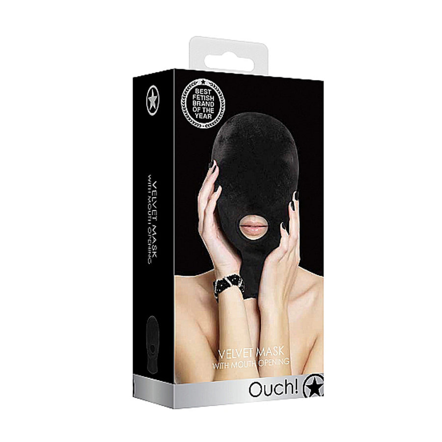 Ouch Velvet &amp; Velcro Mask With Mouth Opening