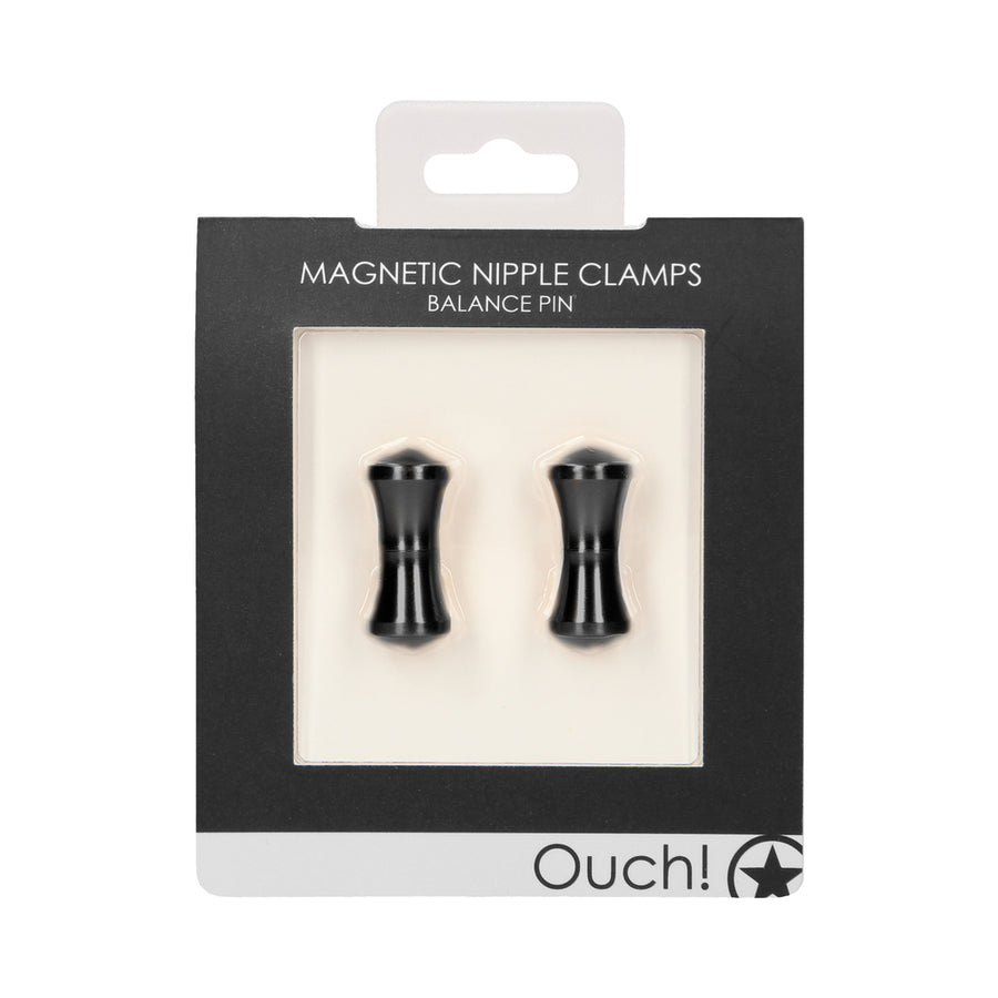 Ouch Magnetic Nipple Clamps - Balance Pin - Black