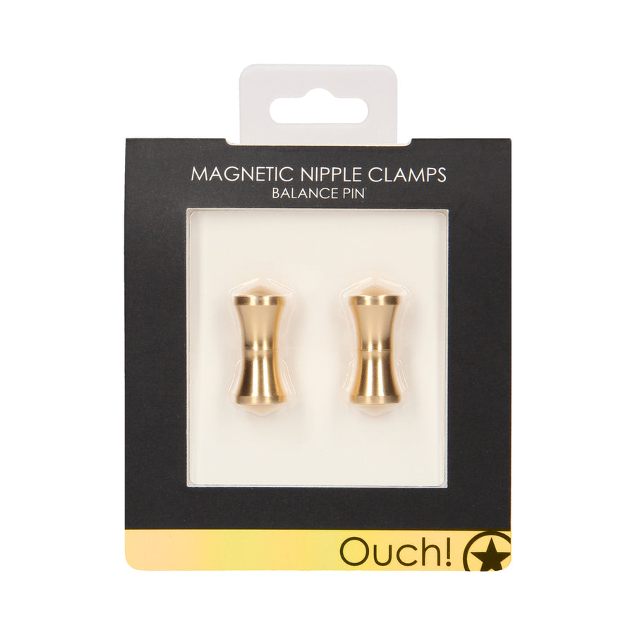 Ouch Magnetic Nipple Clamps - Balance Pin - Gold