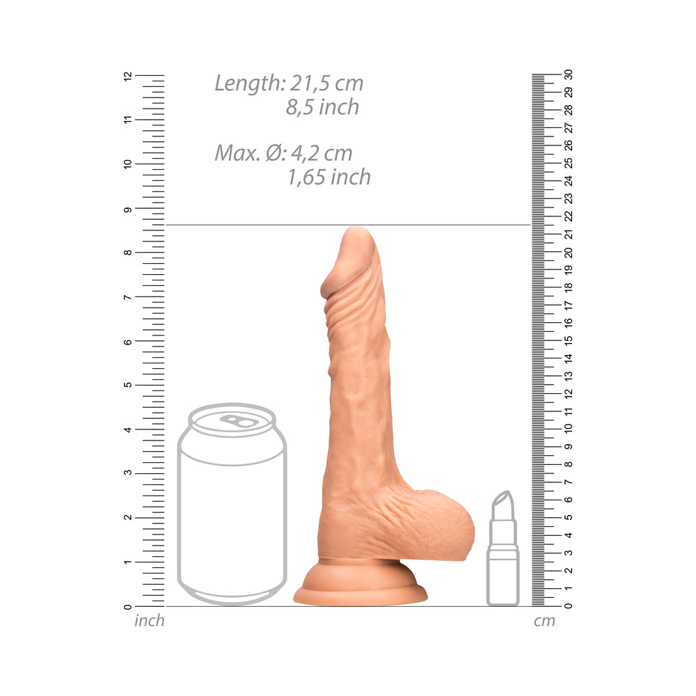Real Rock Realistic Dildo With Balls - 8" - 20 Cm - Vanilla