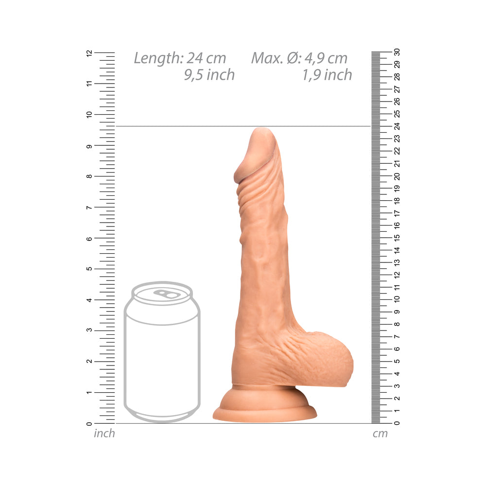 Real Rock Realistic Dildo With Balls - 9" - 23 Cm - Vanilla