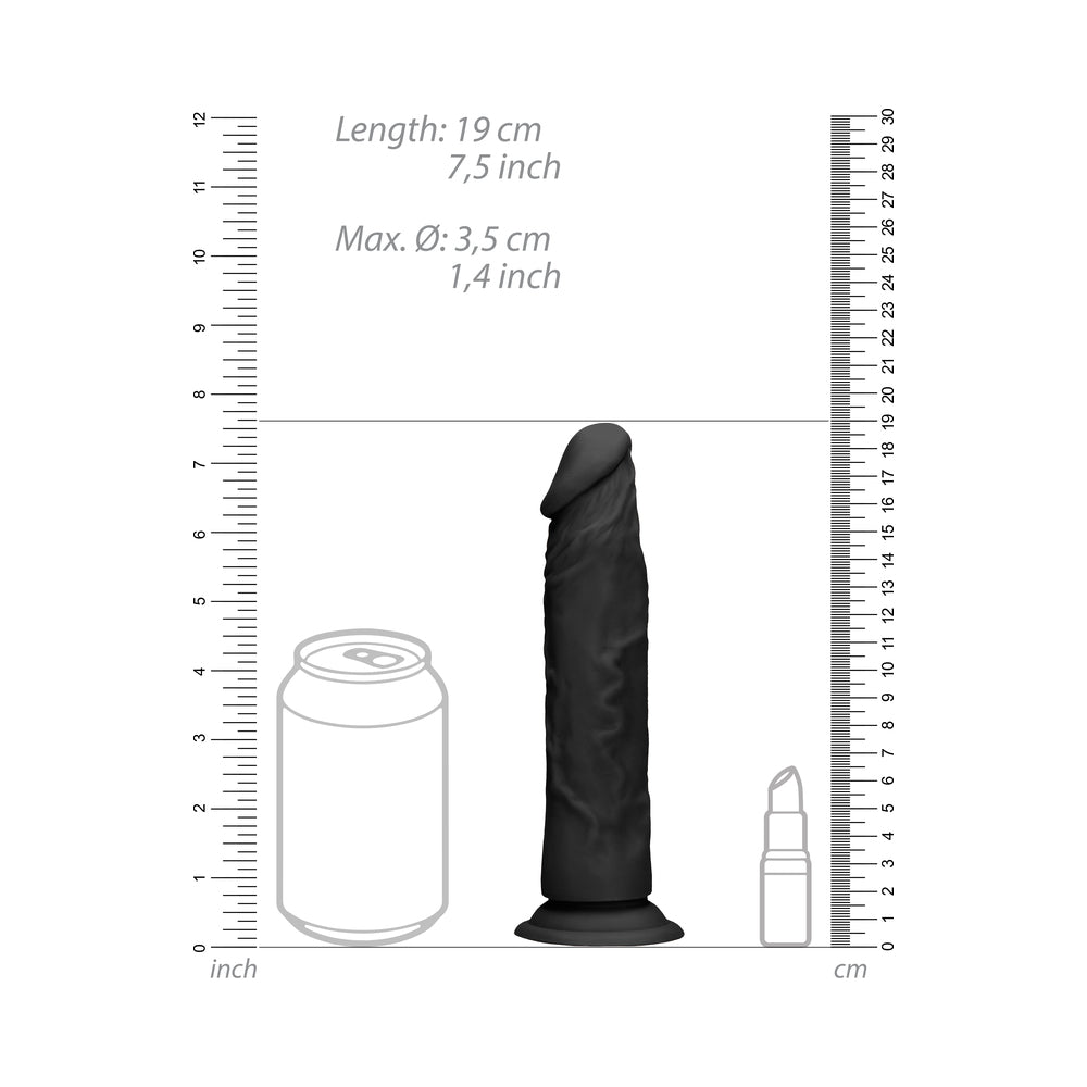 Real Rock Realistic Dildo - 7" - 17 Cm - Chocolate