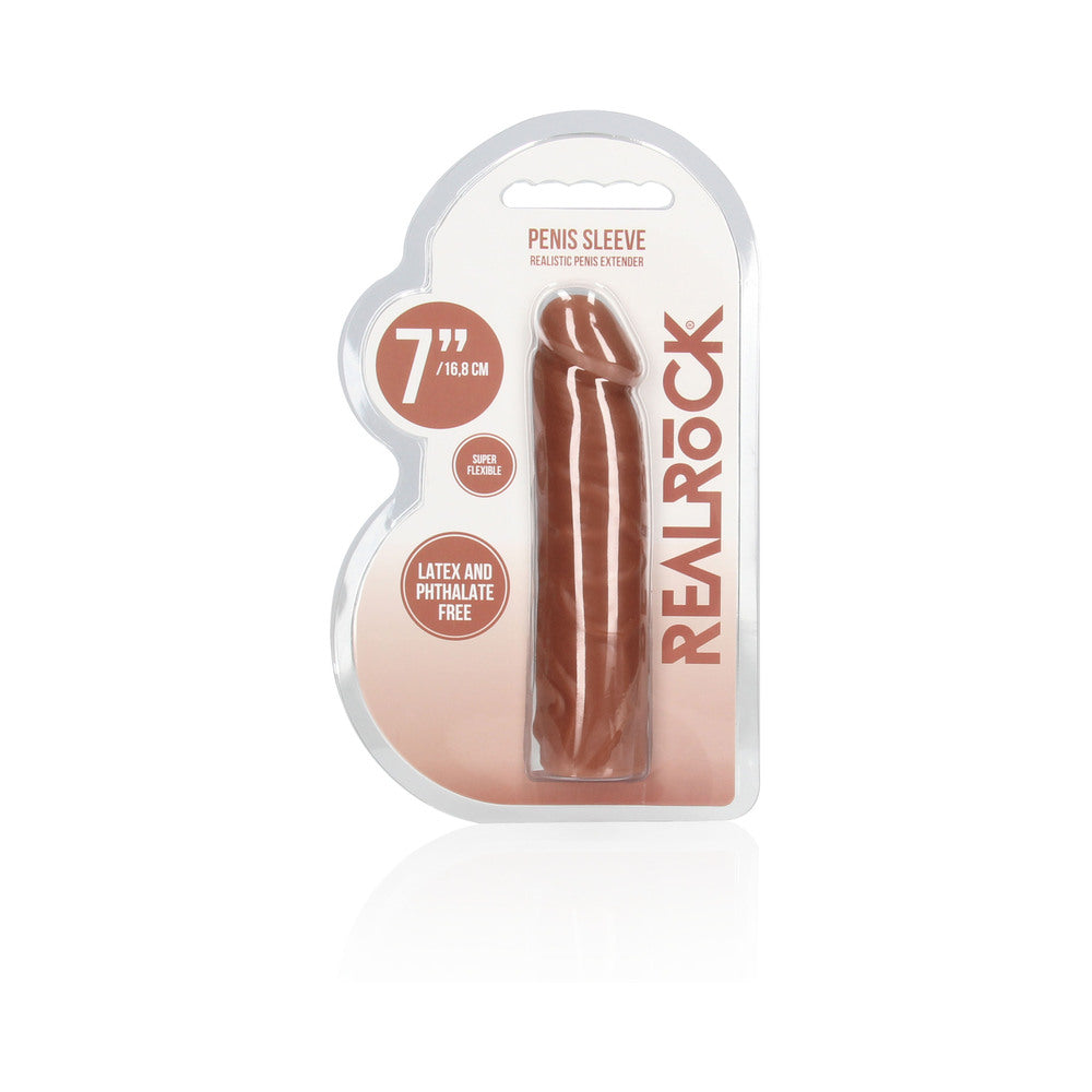 Real Rock Penis Extender - 7" - 17.5 Cm - Mocha