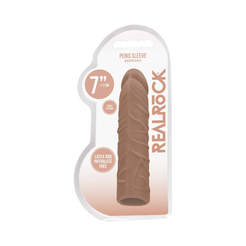 Real Rock Penis Extender - 7" - 17.5 Cm - Mocha