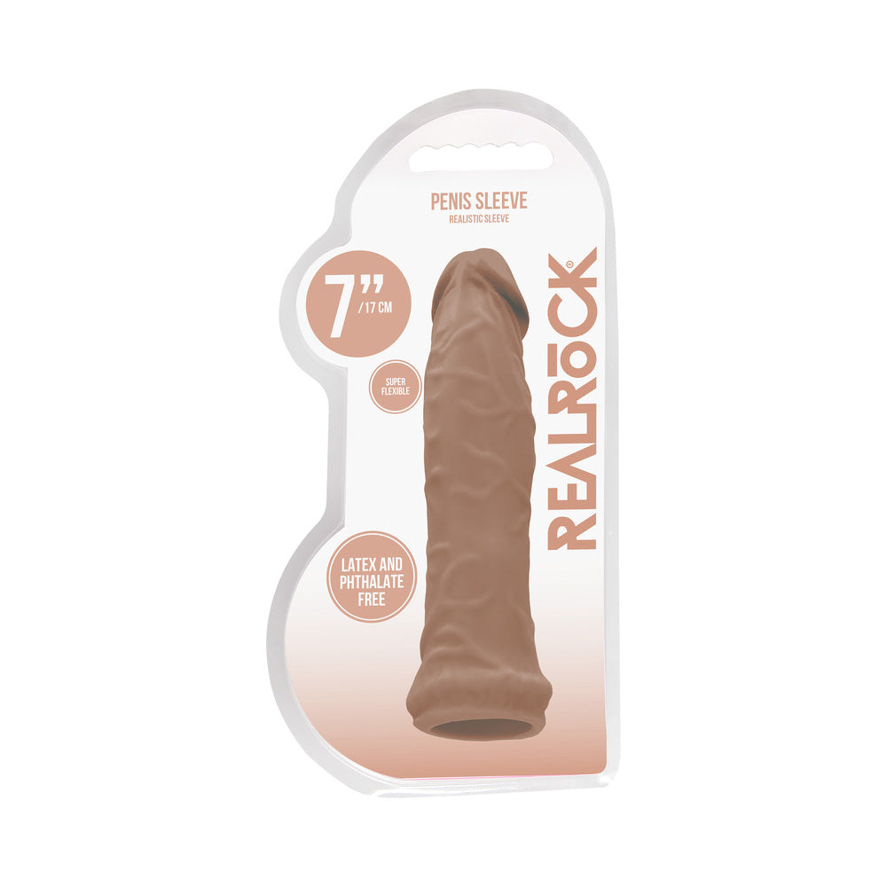 Real Rock Penis Extender - 7" - 17 Cm - Mocha