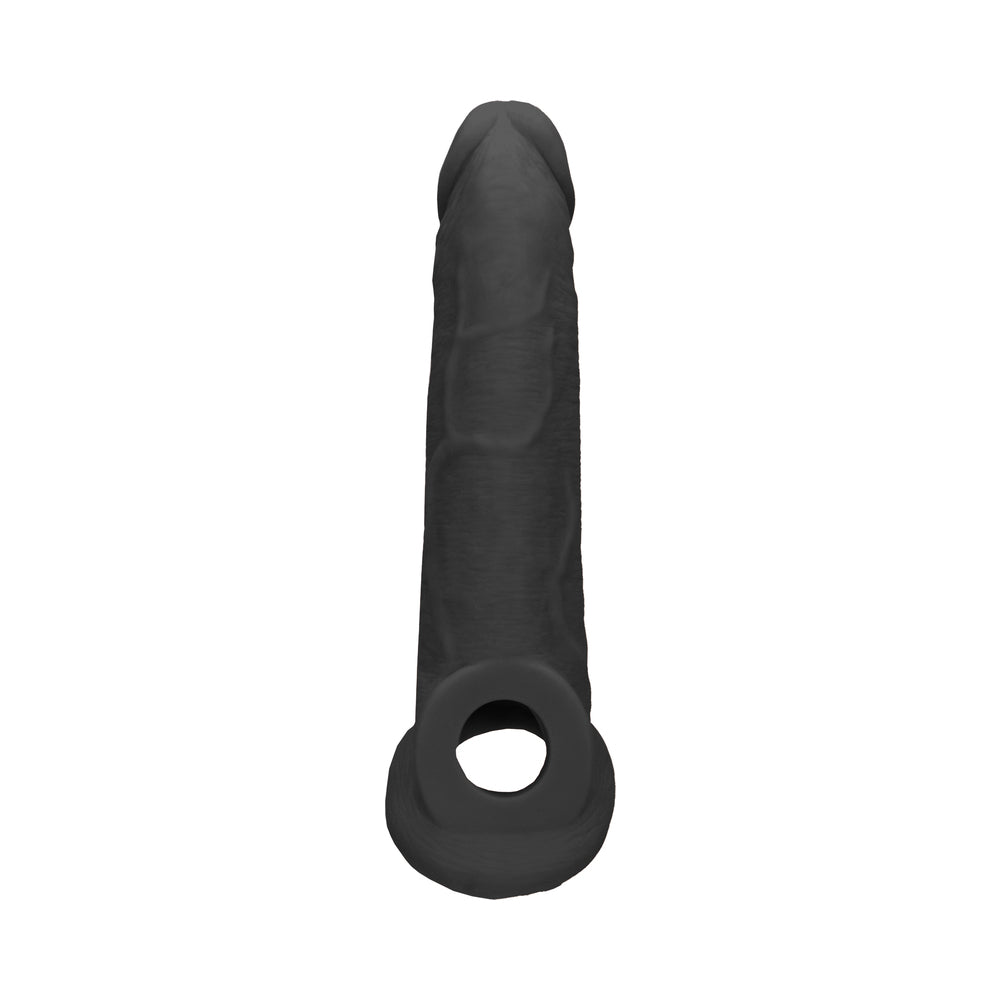 Real Rock Penis Extender With Rings - 9" - 22 Cm - Chocolate