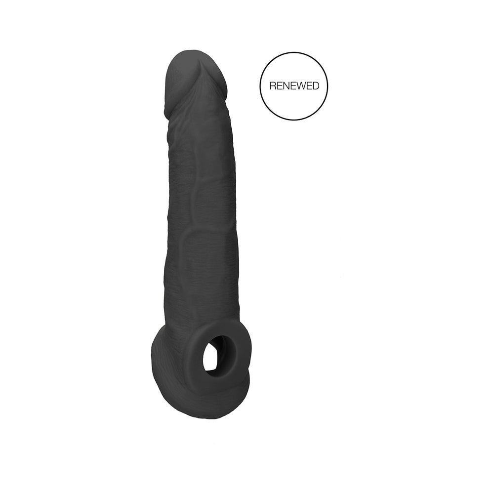 Real Rock Penis Extender With Rings - 9" - 22 Cm - Chocolate