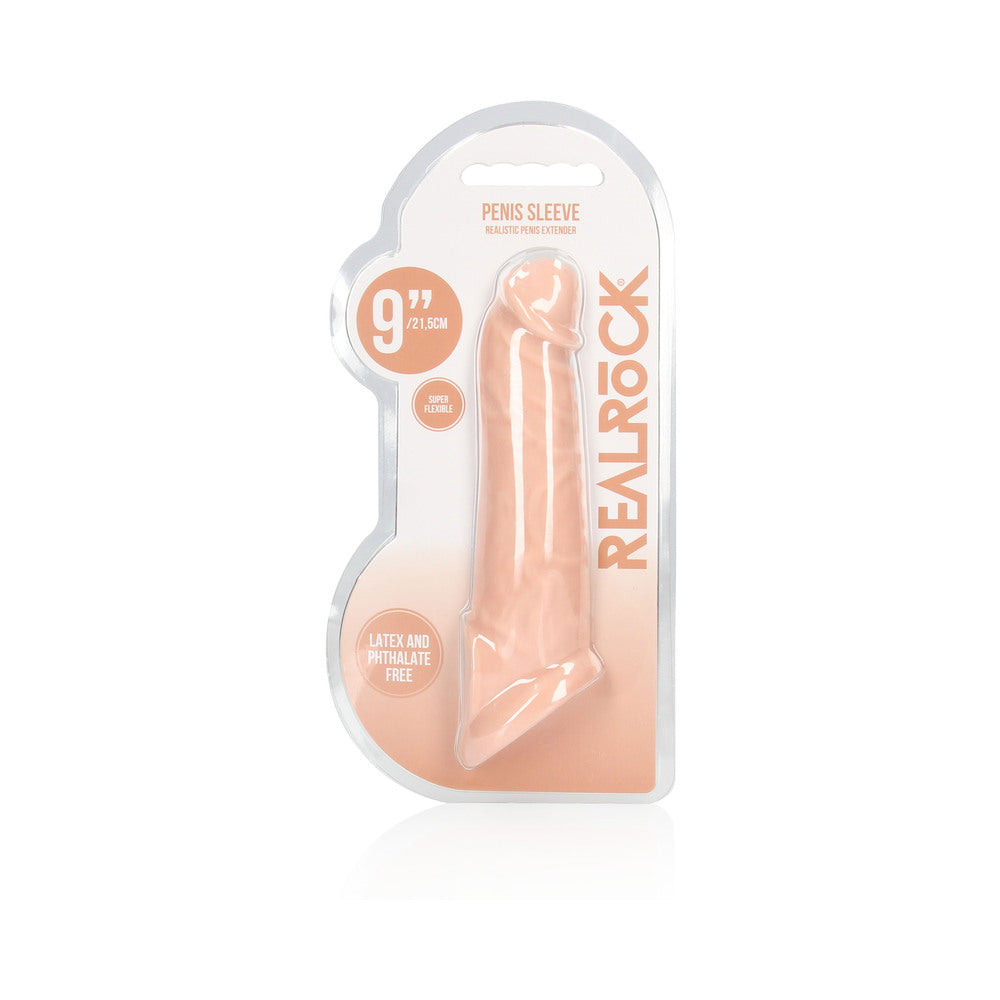 Real Rock Penis Extender With Rings - 9" - 22 Cm - Vanilla