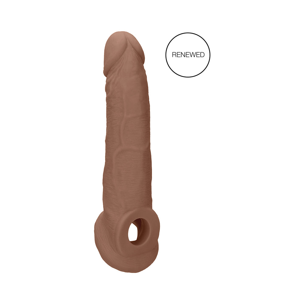 Real Rock Penis Extender With Rings - 9" - 22 Cm - Mocha