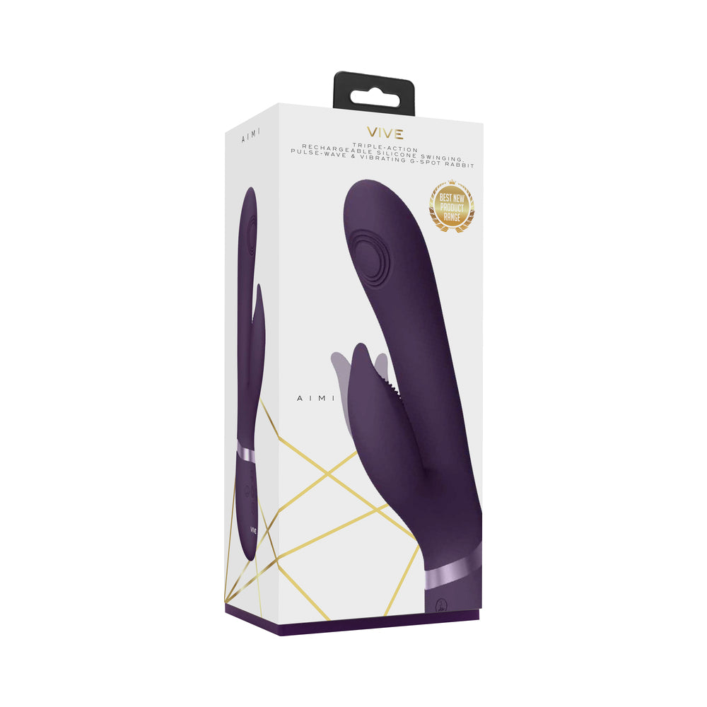 Vive - Aimi Rechargeable Triple-Motor Swinging Silicone Rabbit - Purple