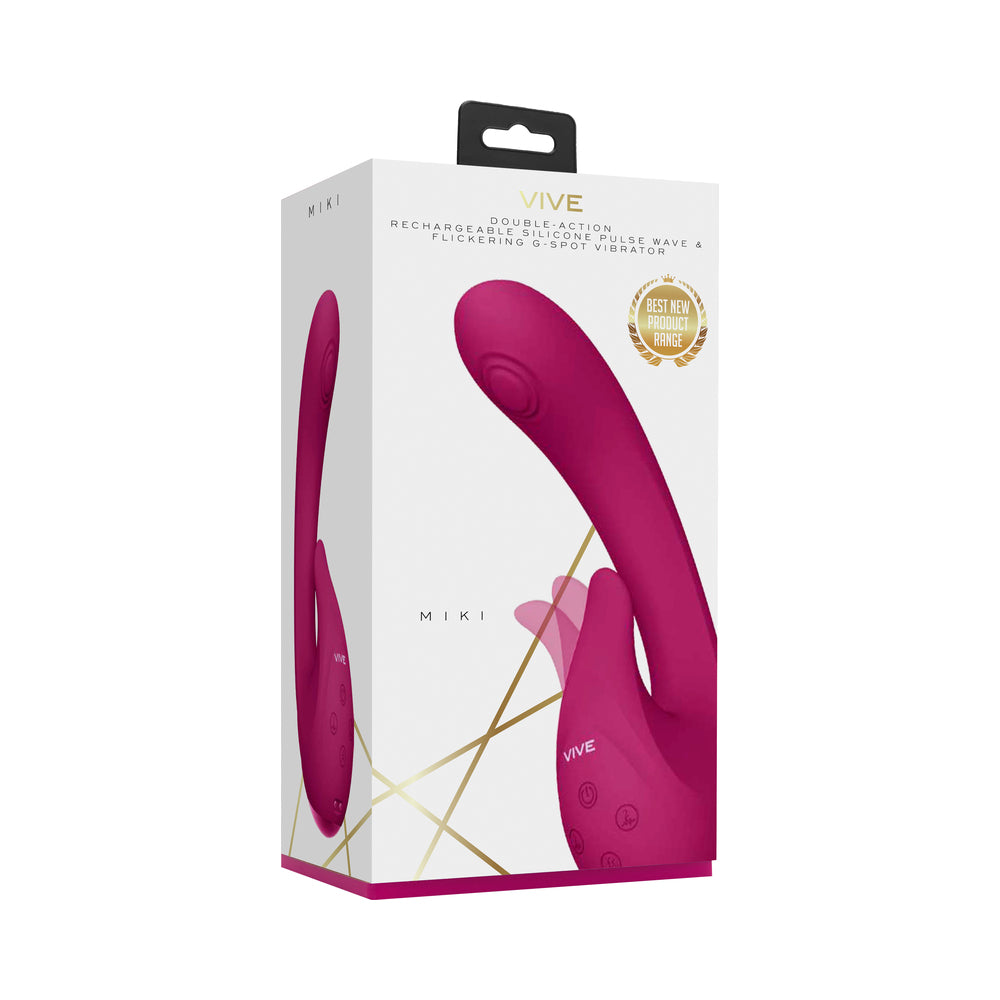 Vive - Miki Rechargeable Pulse-Wave & Flickering Silicone Vibrator - Pink