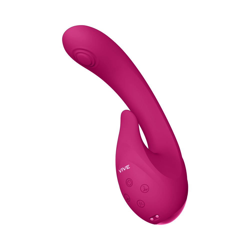 Vive - Miki Rechargeable Pulse-Wave & Flickering Silicone Vibrator - Pink