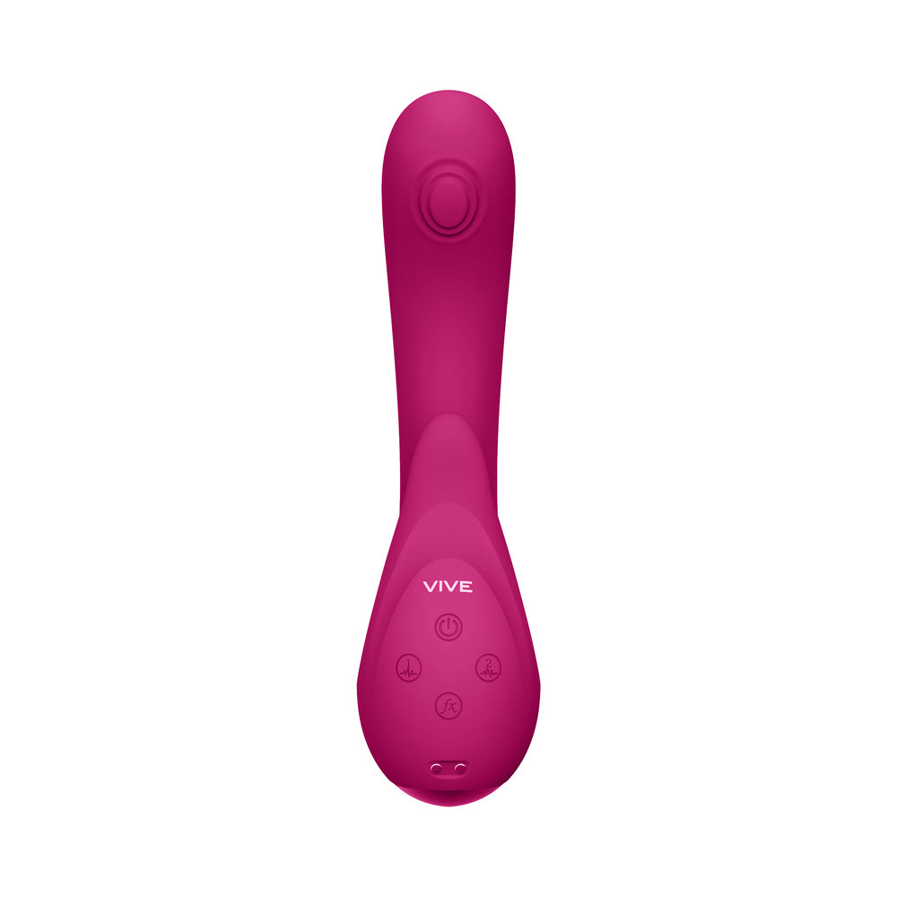 Vive - Miki Rechargeable Pulse-Wave & Flickering Silicone Vibrator - Pink