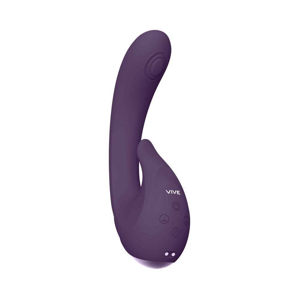 Vive - Miki Rechargeable Pulse-Wave & Flickering Silicone Vibrator - Purple