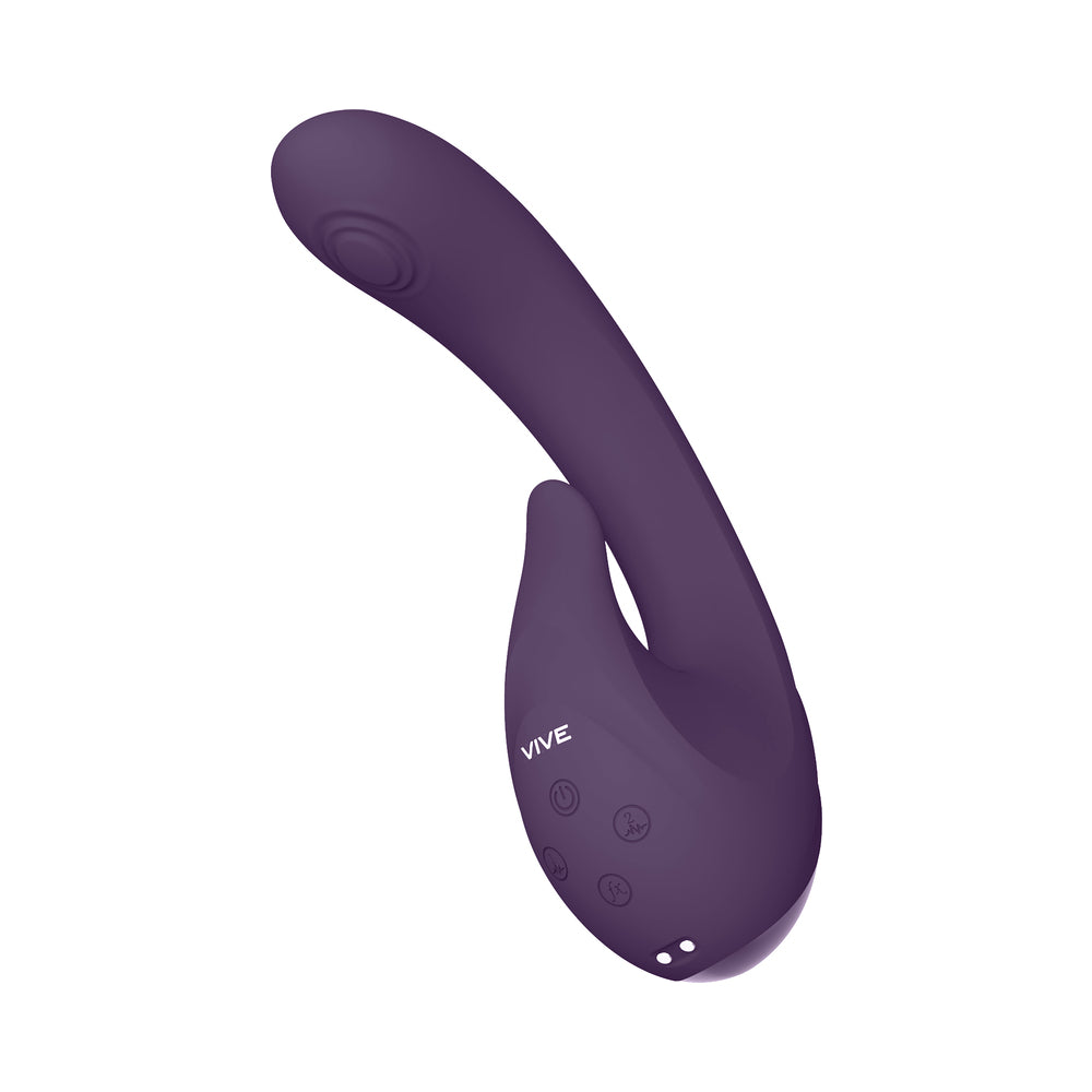 Vive - Miki Rechargeable Pulse-Wave & Flickering Silicone Vibrator - Purple