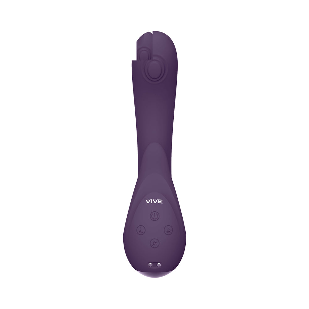 Vive - Miki Rechargeable Pulse-Wave & Flickering Silicone Vibrator - Purple