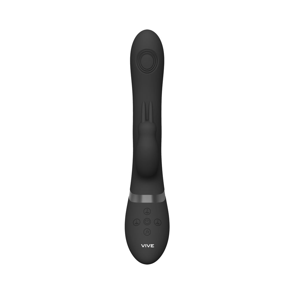 Vive - Rini Rechargeable Pulse-Wave Triple-Motor Silicone Rabbit - Black