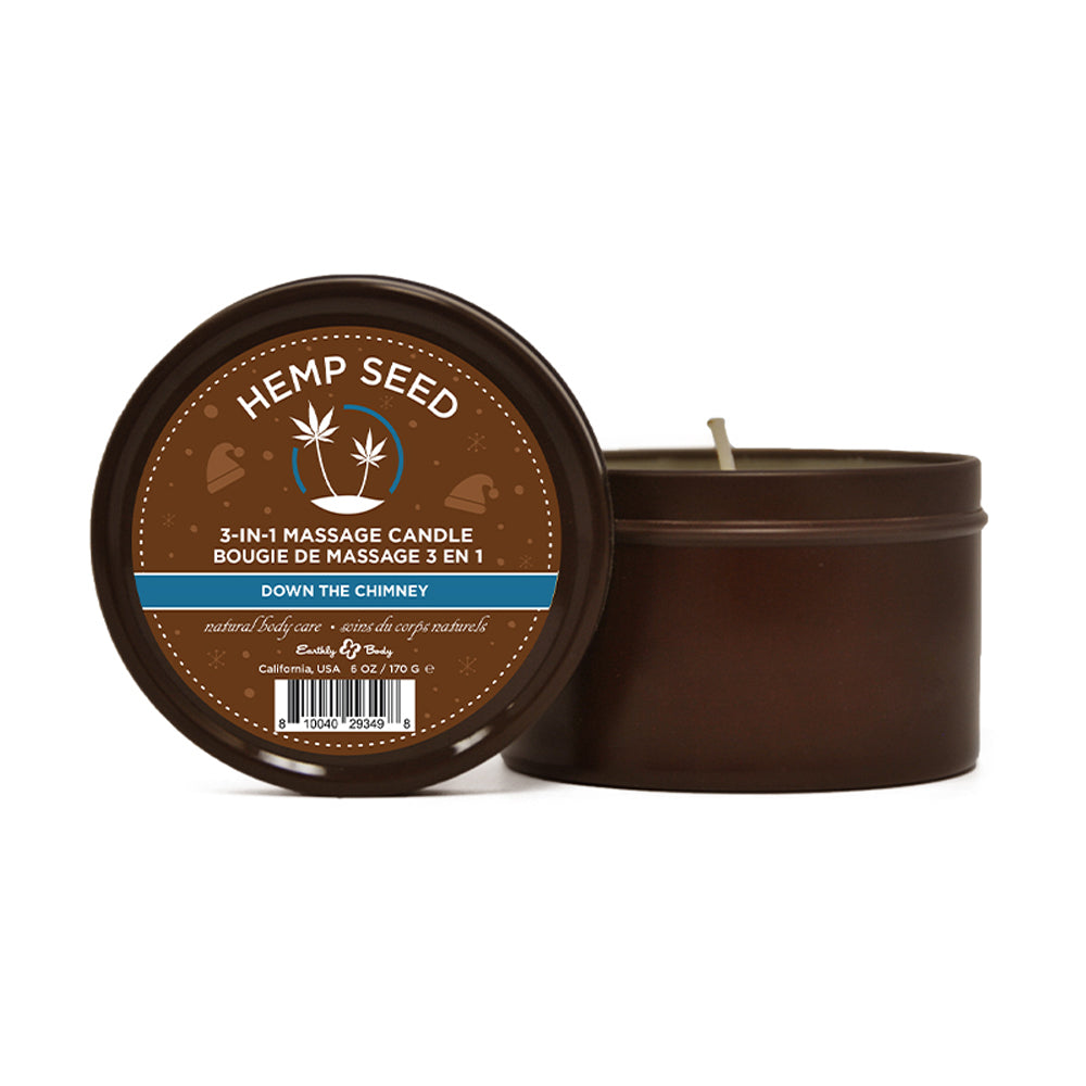 Earthly Body Holiday 2021 3 In 1 Massage Candle - 6 Oz Down The Chimney