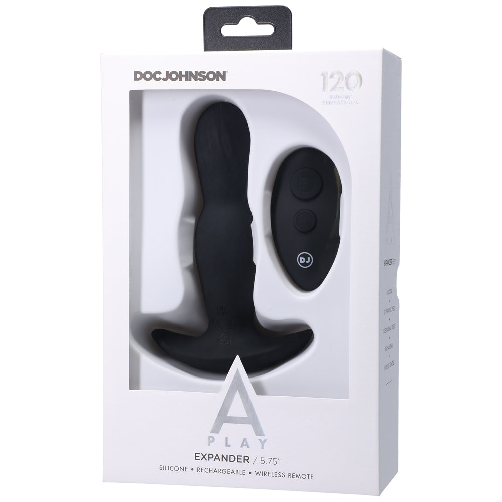 A Play Expander Rechargeable Silicone Anal Plug W/Remote - Black