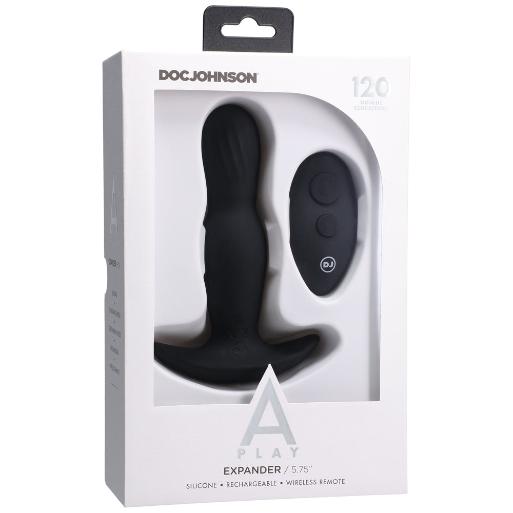 A Play Expander Rechargeable Silicone Anal Plug W/Remote - Black