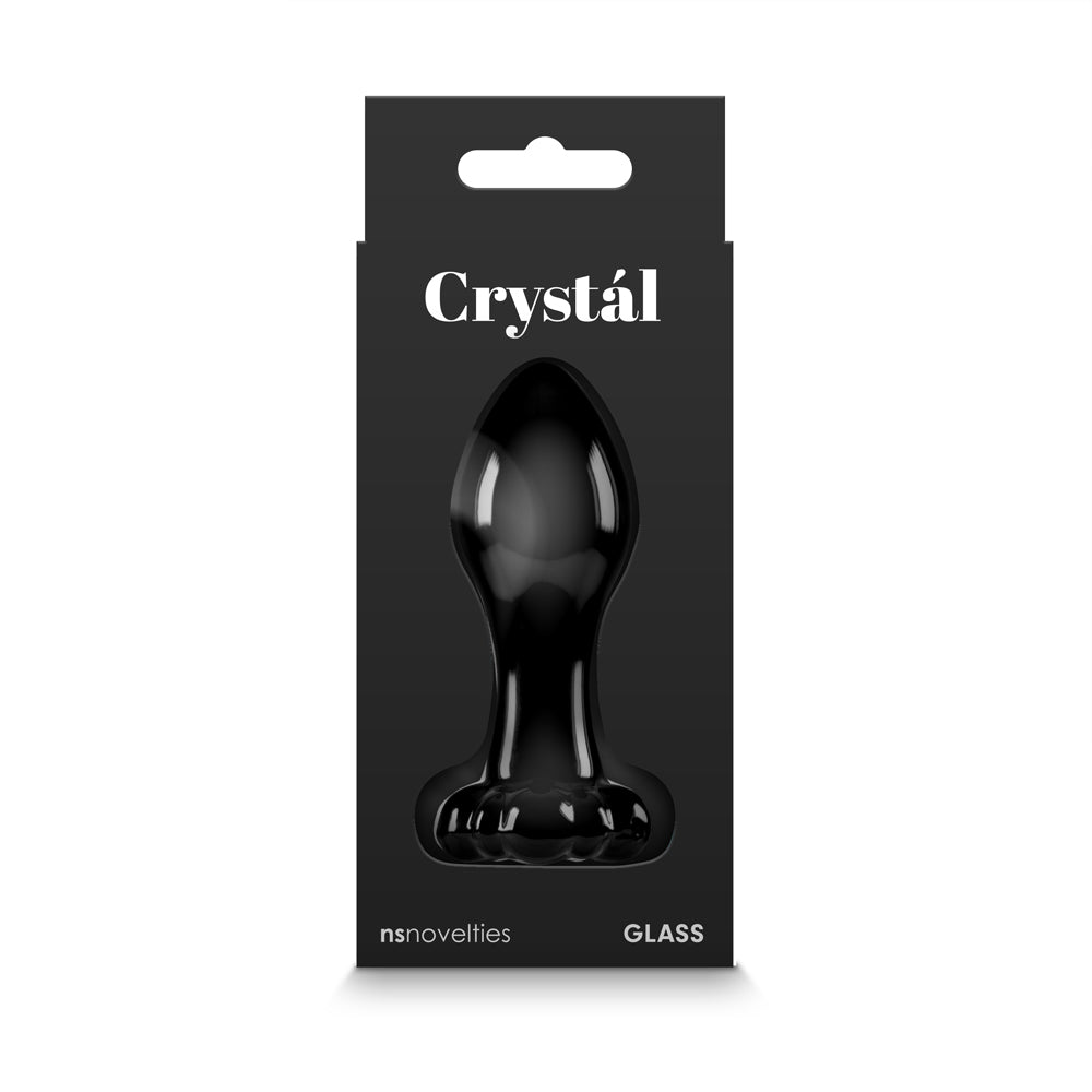 Crystal Flower Butt Plug - Black