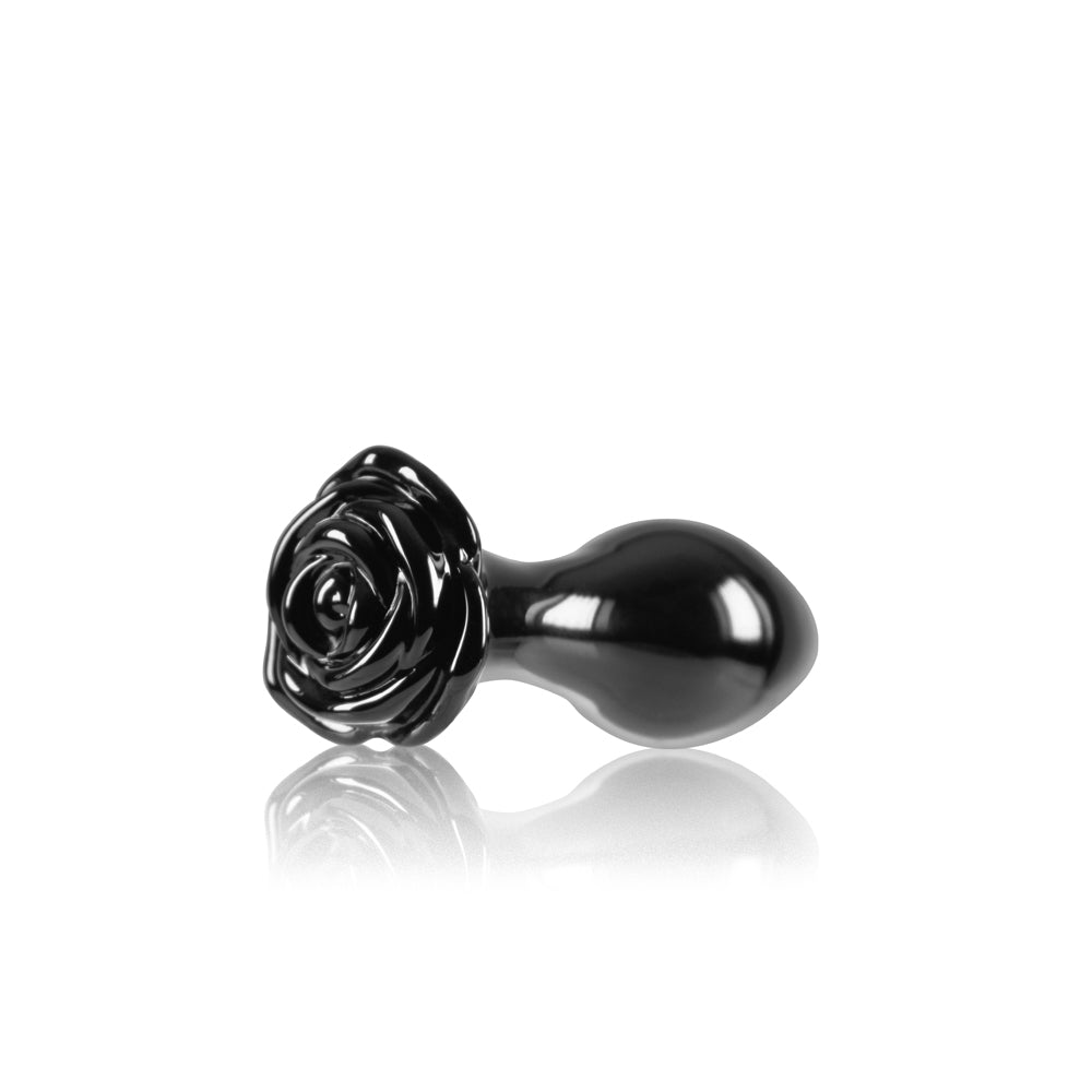 Crystal Rose Butt Plug - Black