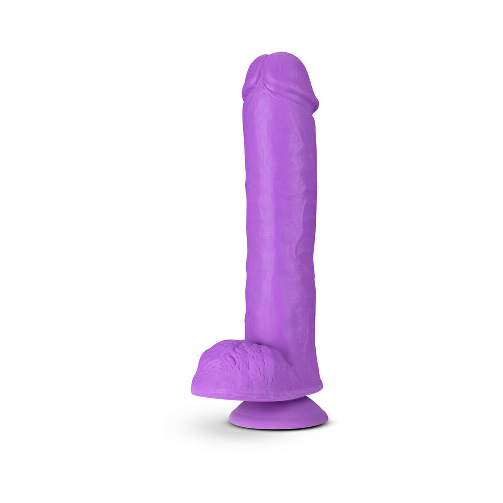 Neo Elite - 11-Inch Silicone Dual-Density Cock With Balls - Neon Purple