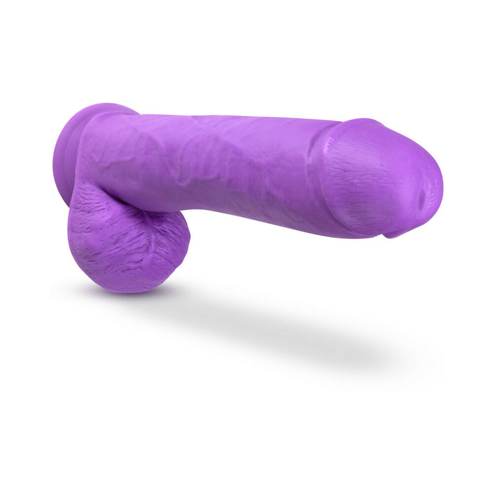 Neo Elite - 11-Inch Silicone Dual-Density Cock With Balls - Neon Purple