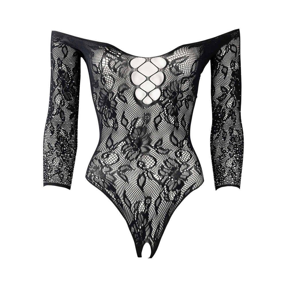 Shots Le Desir Wonder Rhinestone Bodysuit Os Black