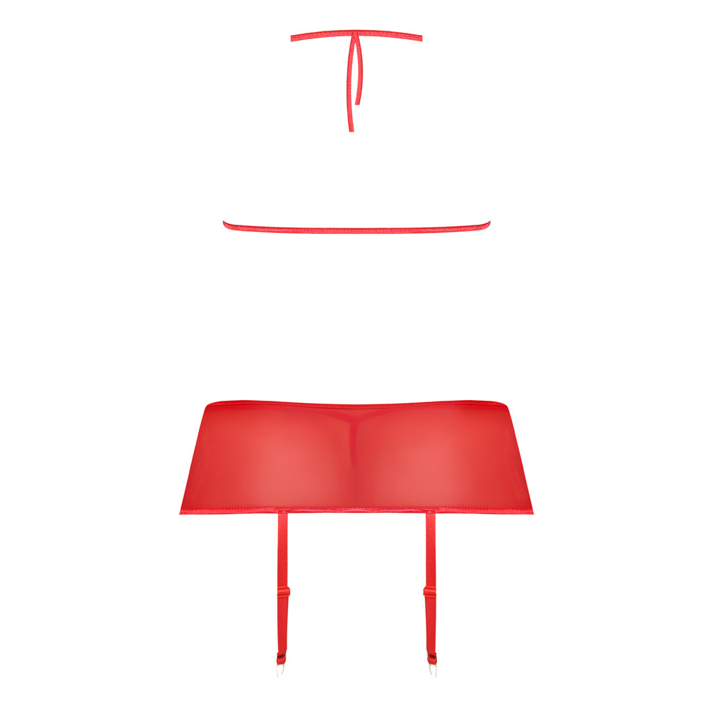 Magic Silk Marabou Bra, Garter Skirt & G-String Set